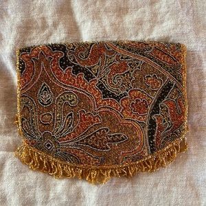 Gorgeous paisley beaded clutch in autumnal hues